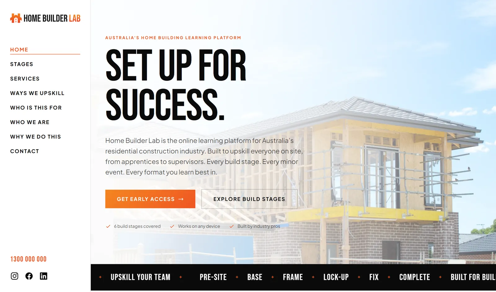 The HBL website on staging, ahead of launch