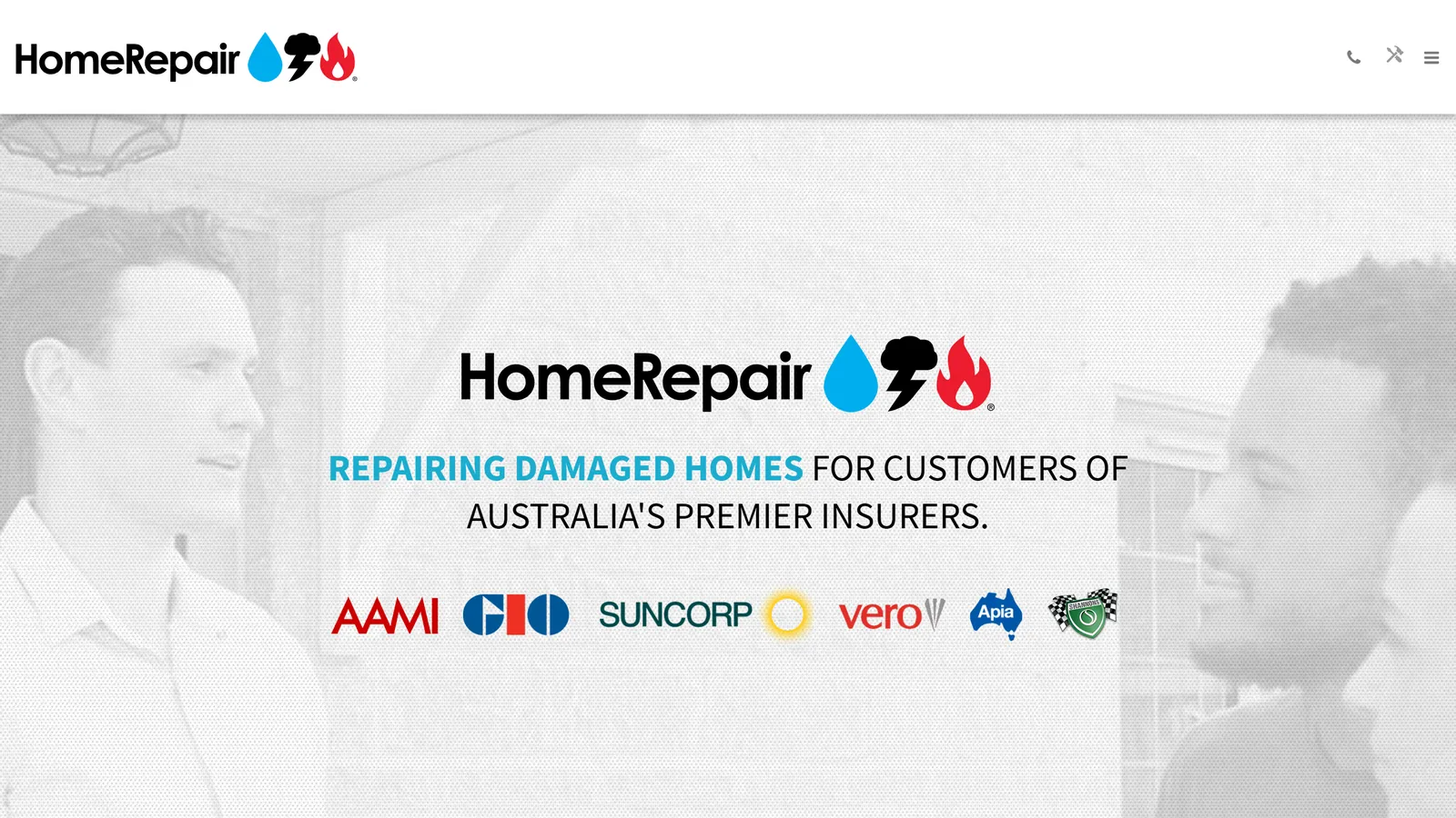The HomeRepairs website before the redesign