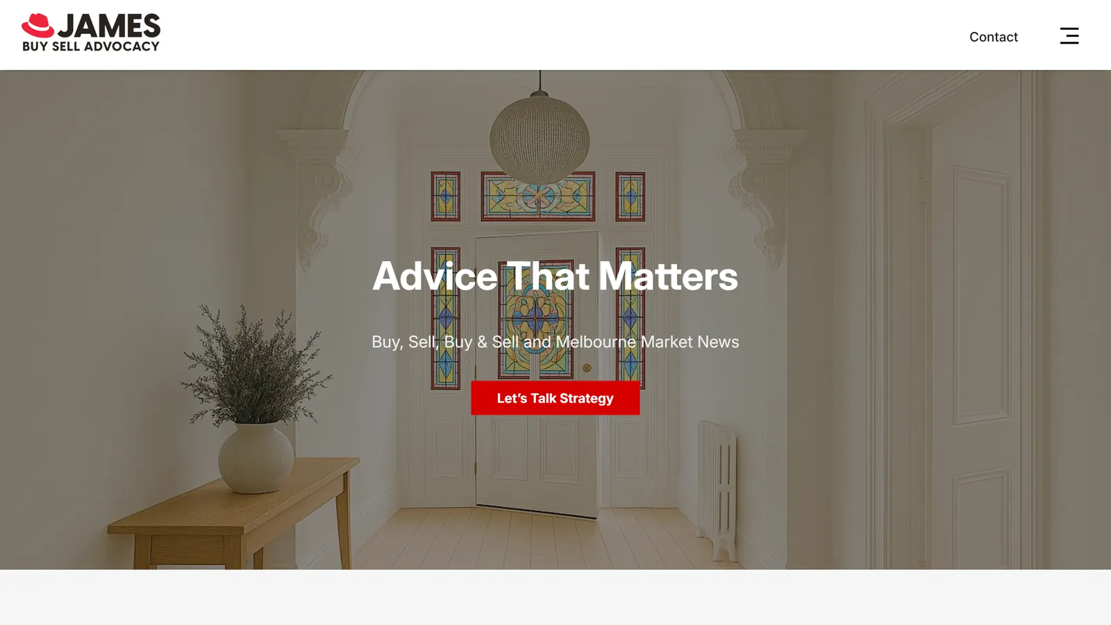 The James Buy Sell homepage before the redesign